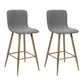 Set Of Two 40" Gray And Gold Bar Height Chairs With Footrest By Homeroots