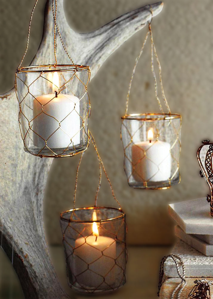 Hanging votive candle clearance holders