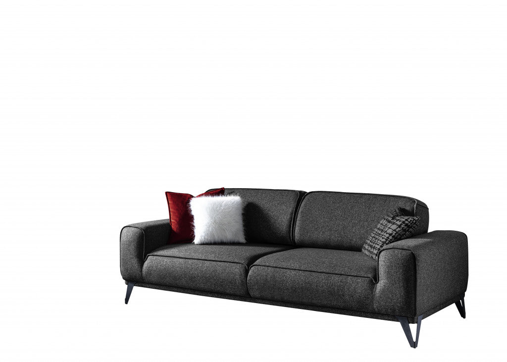 90" Dark Gray Linen Sleeper Sofa By Homeroots | Sofas | Modishstore - 3