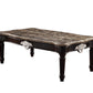 56" Black And Brown Faux Marble Rectangular Coffee Table By Homeroots