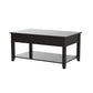 40" Black Manufactured Wood Lift Top Coffee Table With Storage By Homeroots