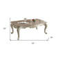 52" Pearl White And Marble Faux Marble Rectangular Coffee Table By Homeroots