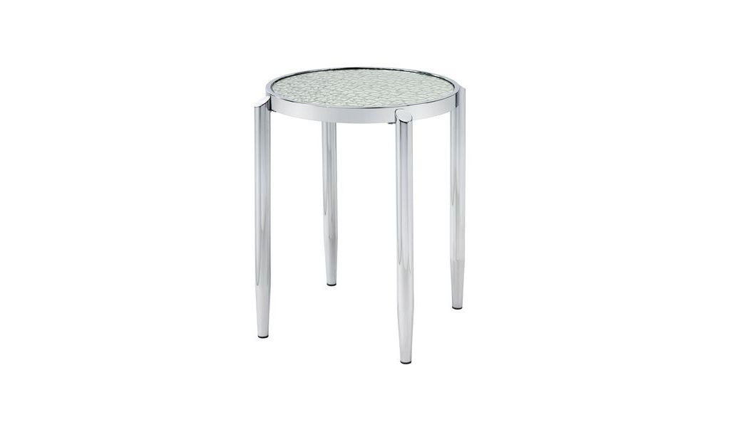 25" Silver Mirrored And Metal Round End Table By Homeroots | End Tables | Modishstore