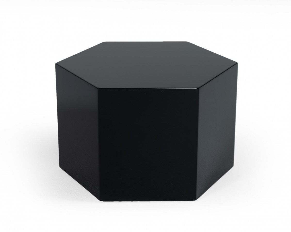 9" Black Hexagon End Table With By Homeroots | End Tables | Modishstore