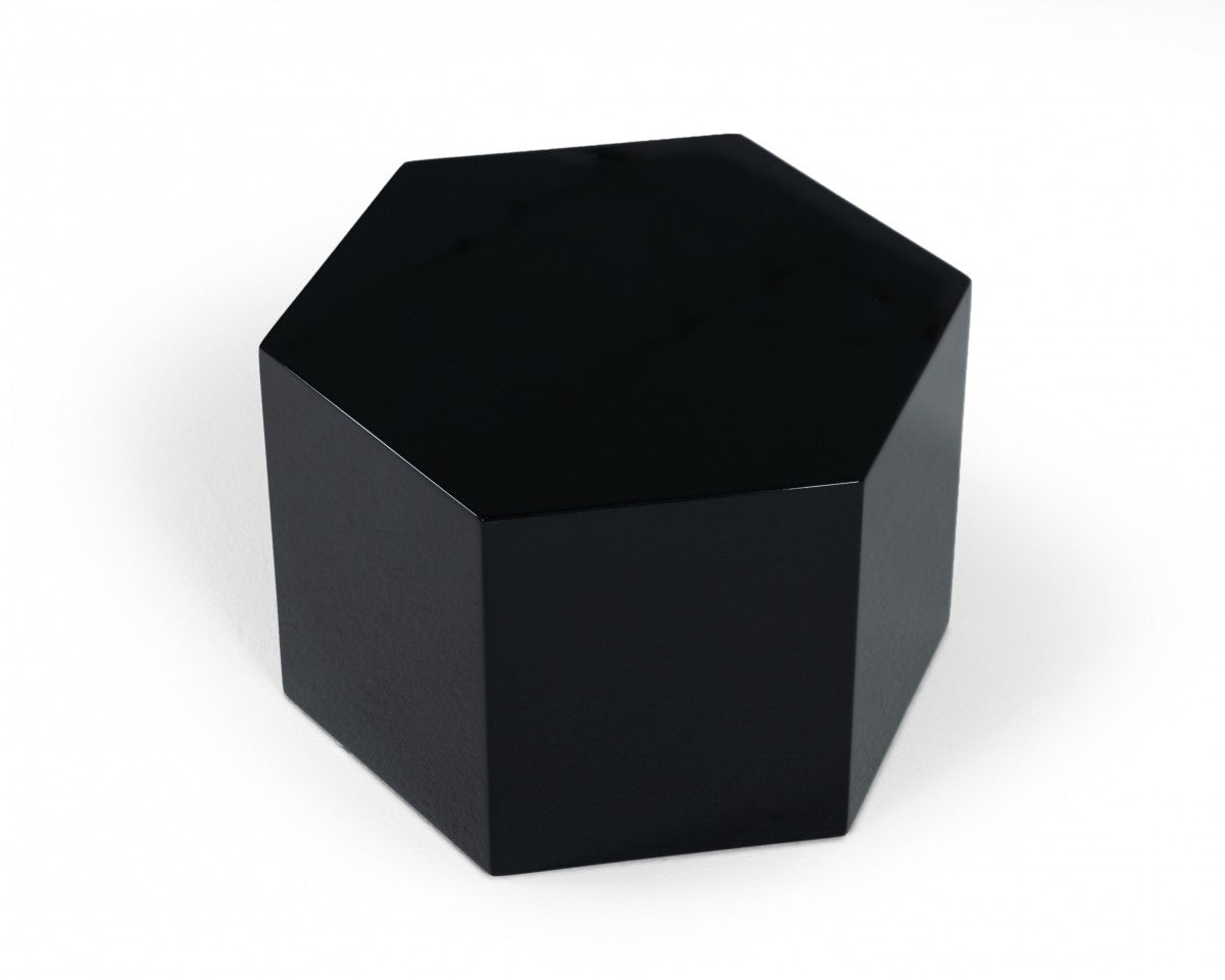 9" Black Hexagon End Table With By Homeroots | End Tables | Modishstore - 6