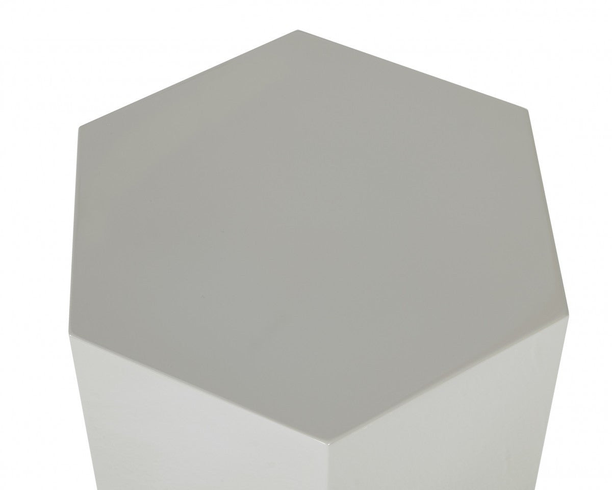 9" Light Gray Hexagon End Table By Homeroots | End Tables | Modishstore