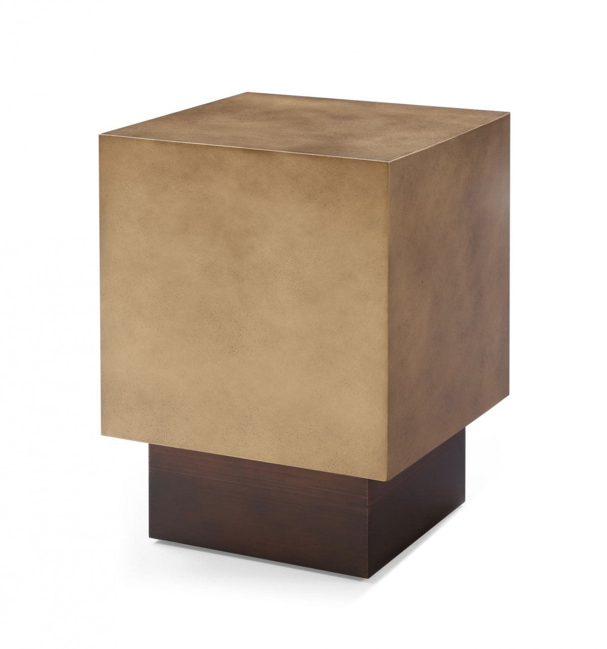 24" Antiqued Copper And Light Brown Metal Square End Table By Homeroots | End Tables | Modishstore