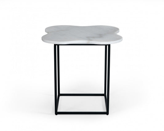 15" Black And White Marble Free Form End Table By Homeroots | End Tables | Modishstore