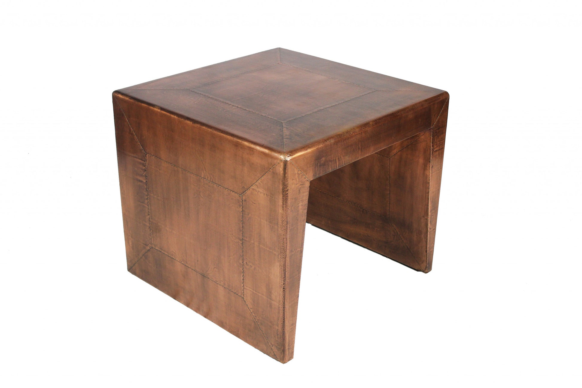 24" Copper Rustic Solid Wood Square End Table By Homeroots | End Tables | Modishstore - 3