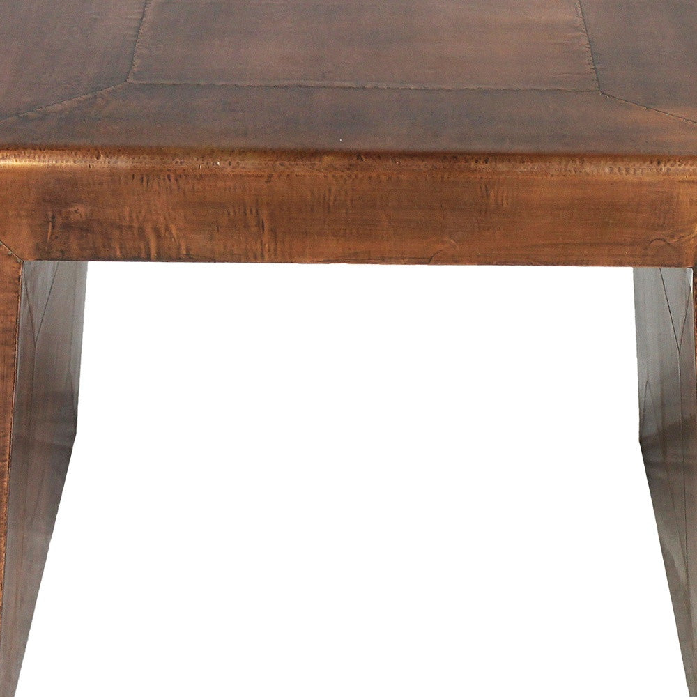 24" Copper Rustic Solid Wood Square End Table By Homeroots | End Tables | Modishstore - 4