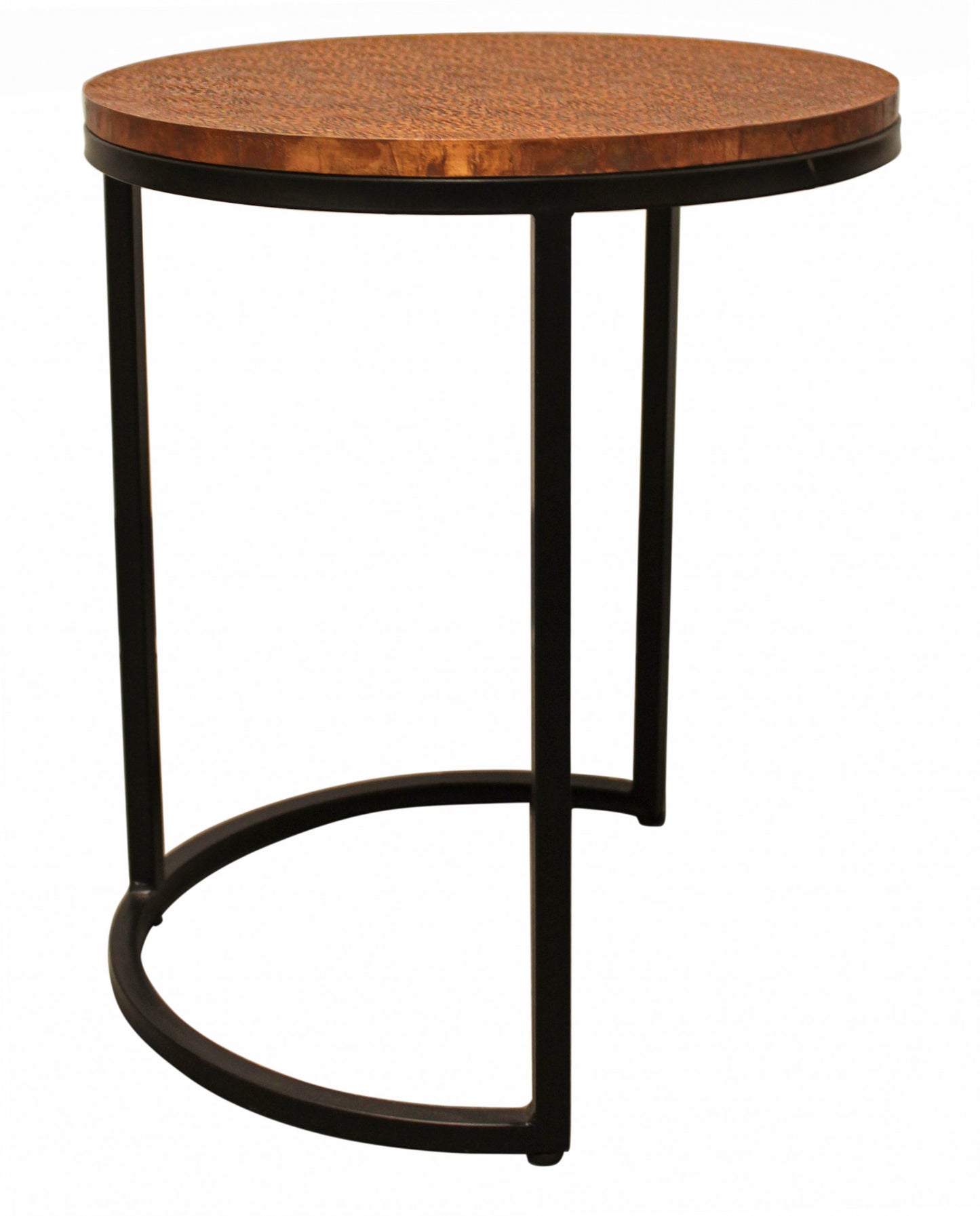 Set Of Three 19" Black And Copper Round Nested Tables By Homeroots | End Tables | Modishstore - 4