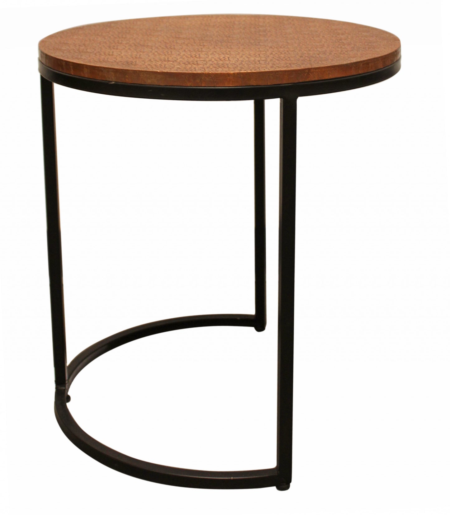 Set Of Three 19" Black And Copper Round Nested Tables By Homeroots | End Tables | Modishstore - 5