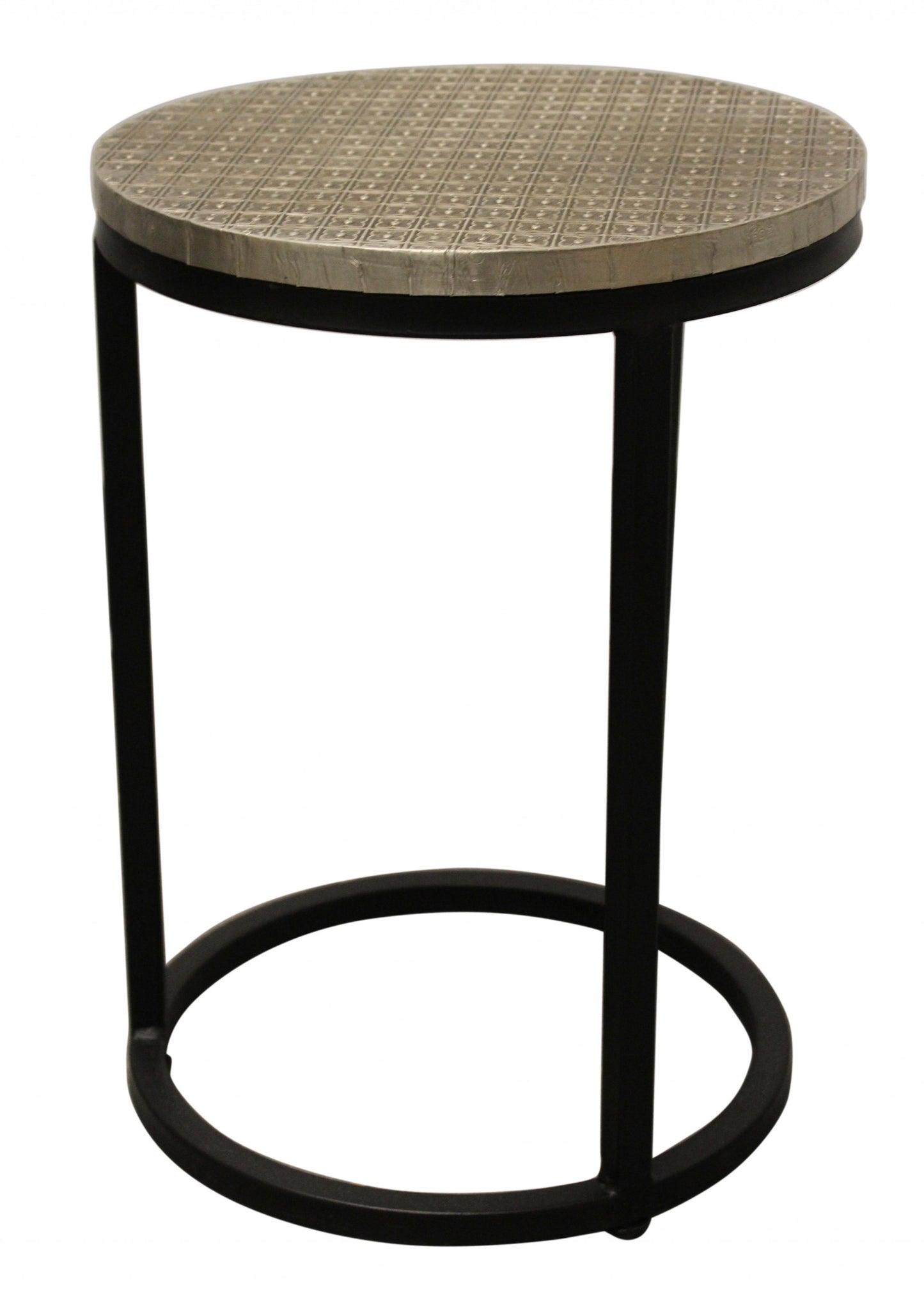 Set Of Three 19" Black And Silver Round Nested Tables By Homeroots | End Tables | Modishstore - 6