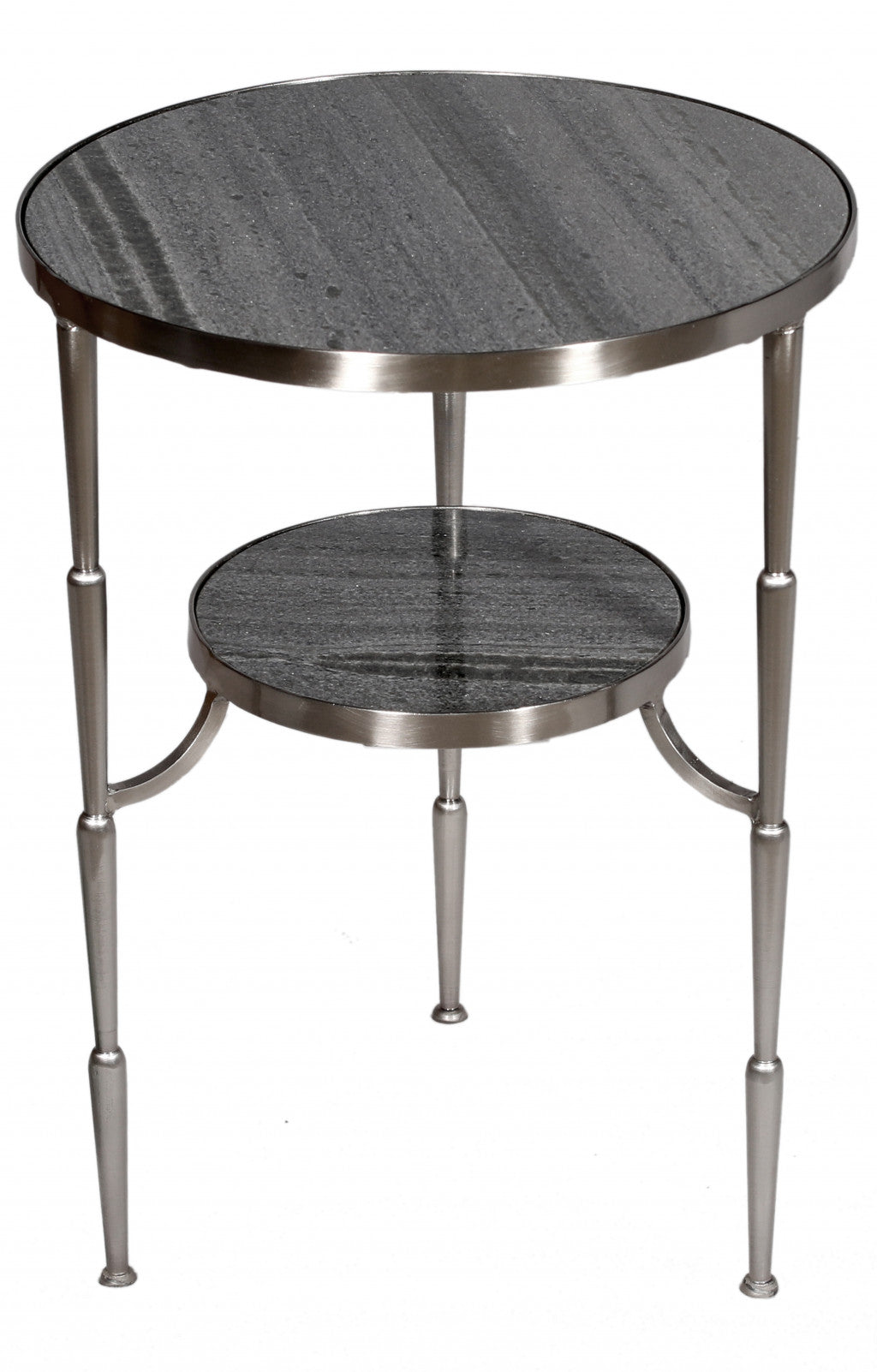 22" Nickel Marble And Iron Round End Table By Homeroots | End Tables | Modishstore