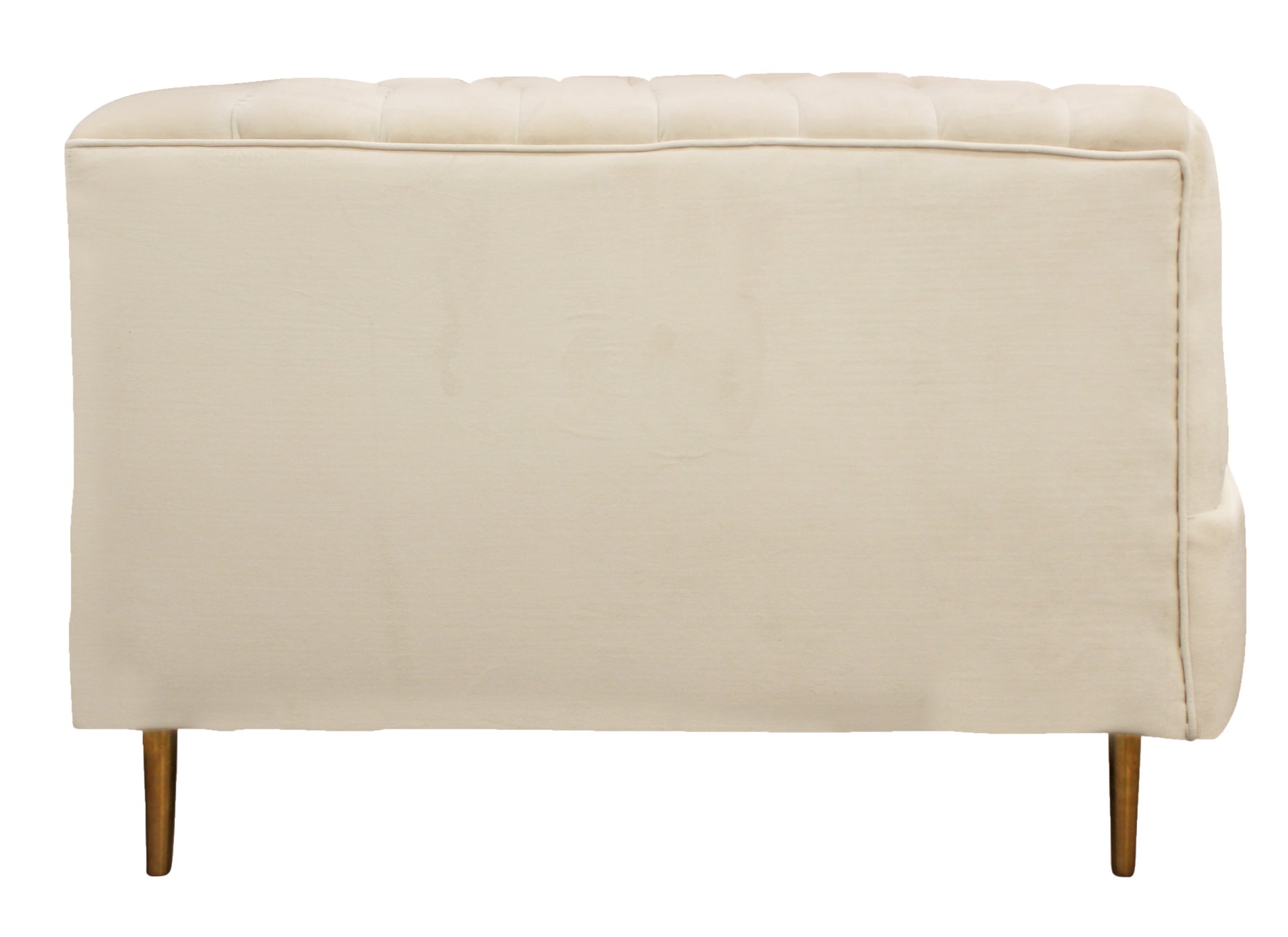 37" Ivory Velvet And Gold Solid Color Lounge Chair By Homeroots | Armchairs | Modishstore - 4