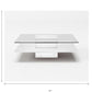 39" White And Clear Glass Square Coffee Table With Shelf By Homeroots