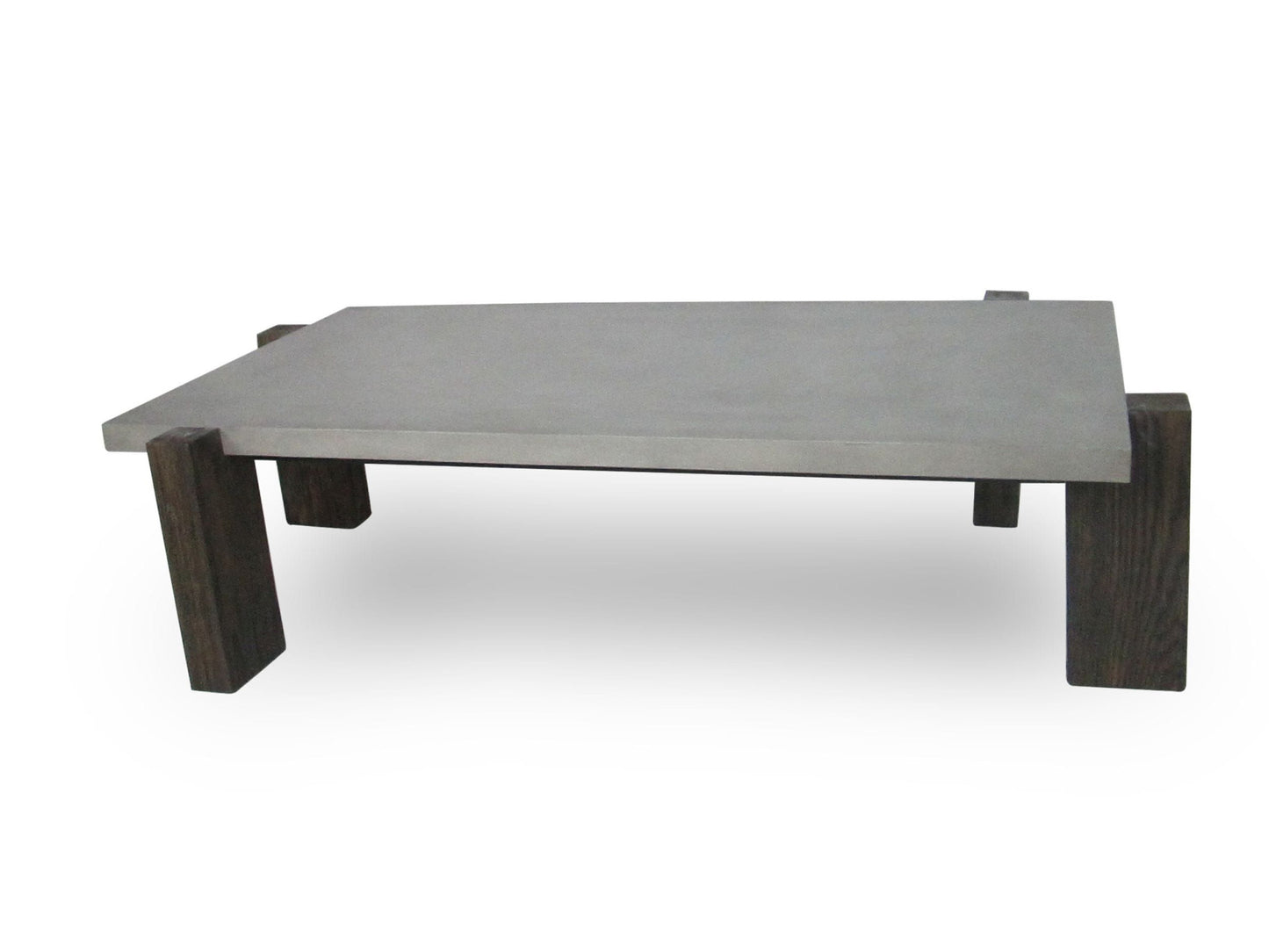 33" Walnut And Dark Grey Concrete Rectangular Coffee Table By Homeroots