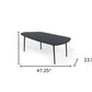 47" Black And Black Marble Stone Free Form Coffee Table By Homeroots