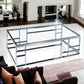 47" Silver And Clear Glass Rectangular Coffee Table By Homeroots
