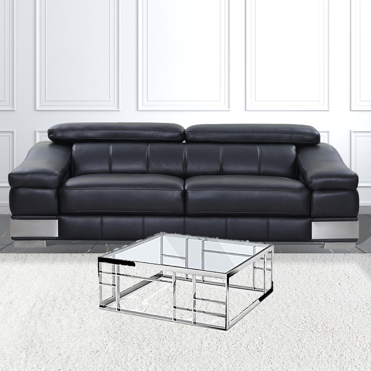 40" Silver And Clear Glass Square Coffee Table By Homeroots