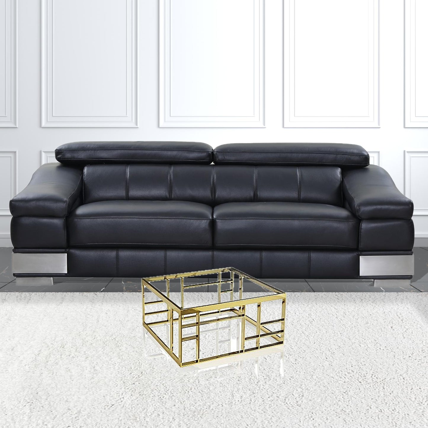 40" Gold And Clear Glass Square Coffee Table By Homeroots