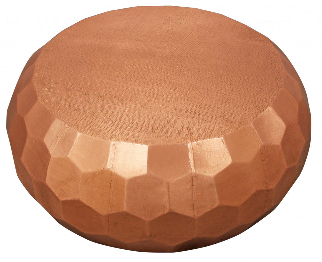 28" Rustic Copper Brass Hexagon Coffee Table By Homeroots | Coffee Tables | Modishstore