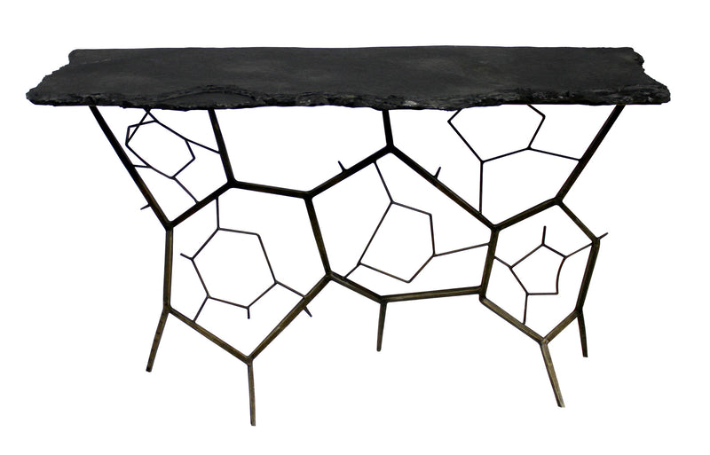 51" Black Stone Abstract Console Table By Homeroots | Console Tables | Modishstore