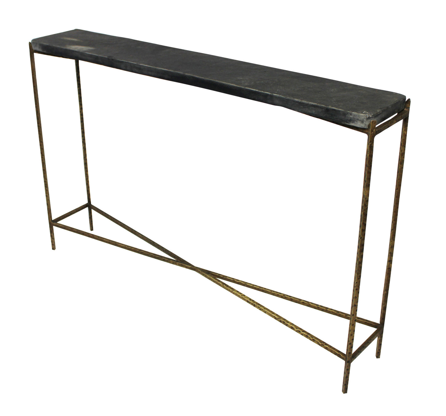 48" Black and Gold Stone Frame Console Table By Homeroots | Console Tables | Modishstore