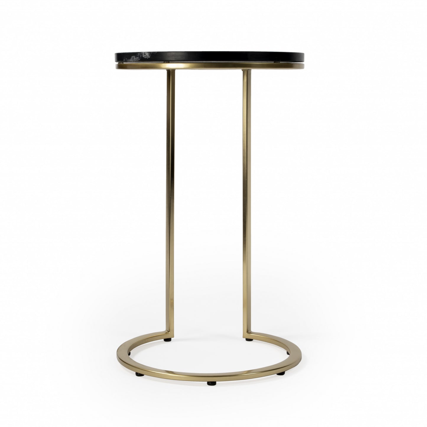 28" Black Marble Round End Table By Homeroots | End Tables | Modishstore - 3