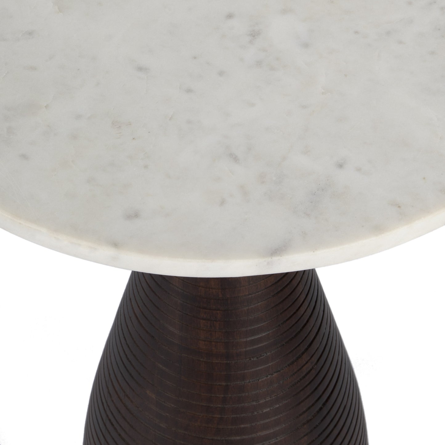 22" Brown Marble Round End Table By Homeroots | End Tables | Modishstore - 6