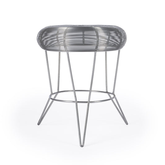 18" Silver Wire Round End Table By Homeroots | End Tables | Modishstore