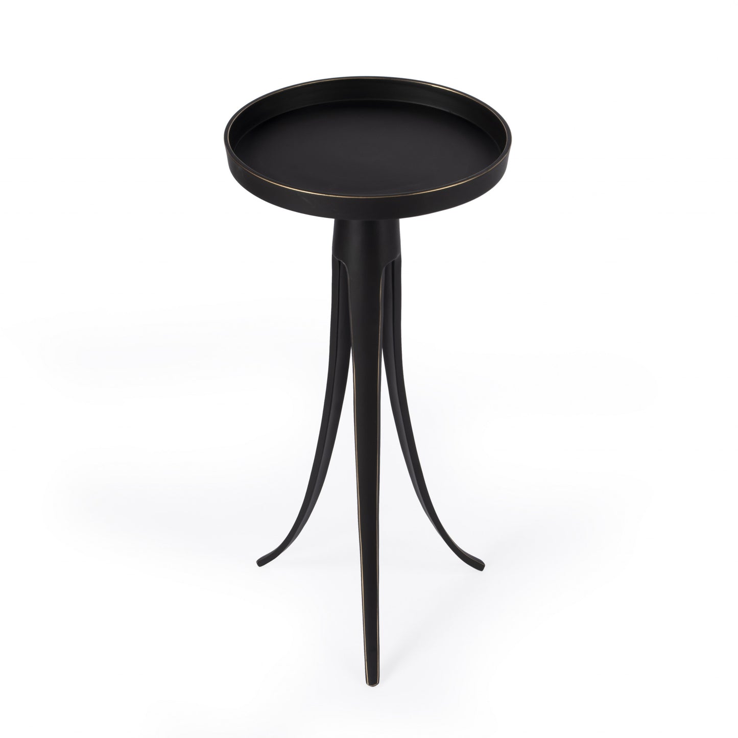 24" Black Aluminum Round End Table By Homeroots | End Tables | Modishstore - 2