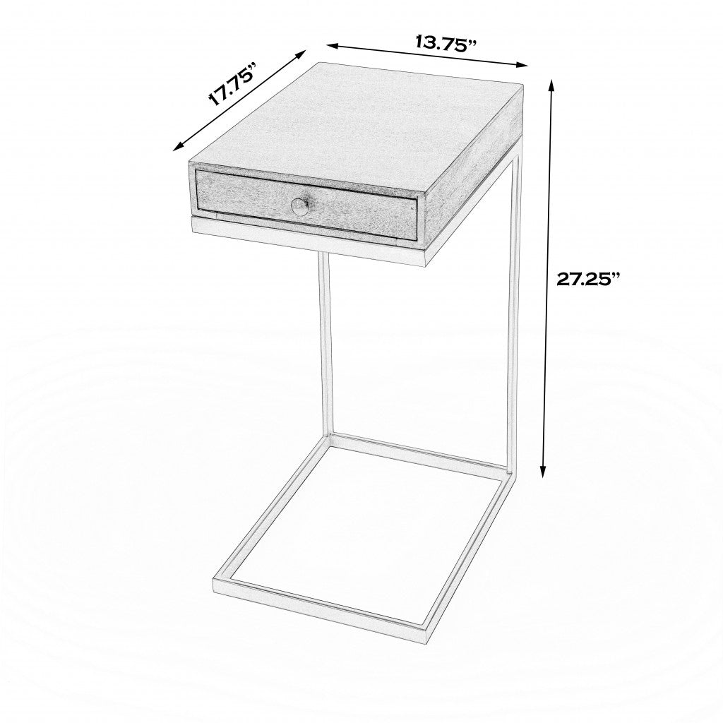 27" Natural Brown Solid And Manufactured Wood Square End Table With Drawer By Homeroots | End Tables | Modishstore - 9