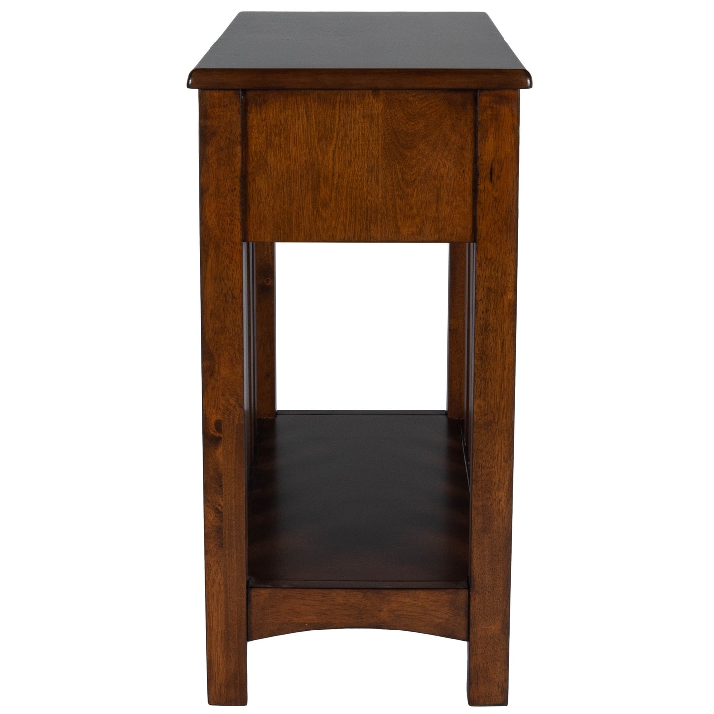 24" Dark Cherry Brown Rectangular End Table With Drawer And Shelf By Homeroots | End Tables | Modishstore - 3