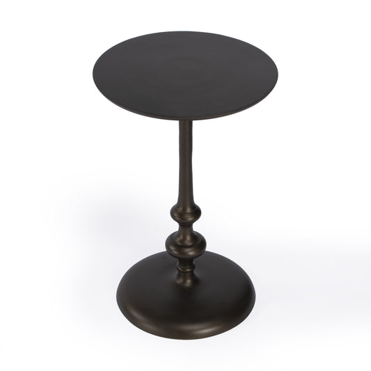 18" Dark Burnished Bronze Aluminum Round Top Pedestal End Table By Homeroots | End Tables | Modishstore