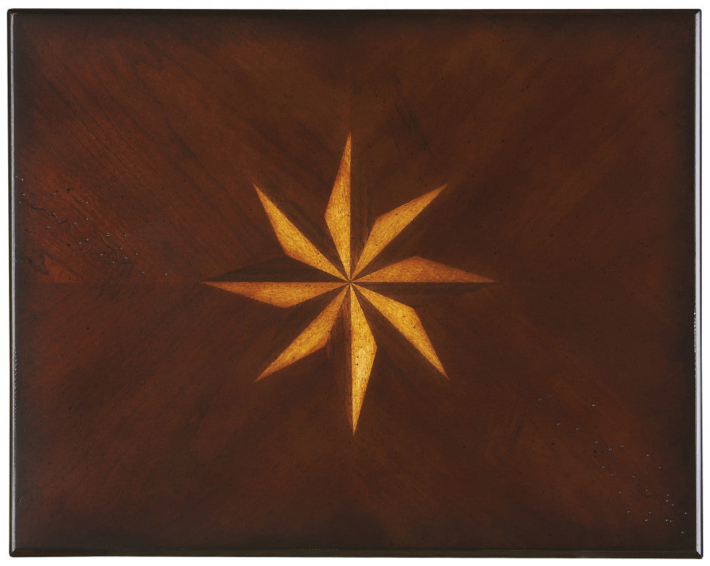 25" Cherry Brown Starburst Inlay End Table By Homeroots | End Tables | Modishstore - 4