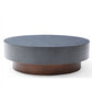 48" Antique Copper And Grey Steel Round Coffee Table By Homeroots