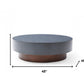 48" Antique Copper And Grey Steel Round Coffee Table By Homeroots
