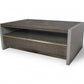 47" Dark Grey Walnut and Concrete Rectangular Coffee Table With Drawer And Shelf By Homeroots