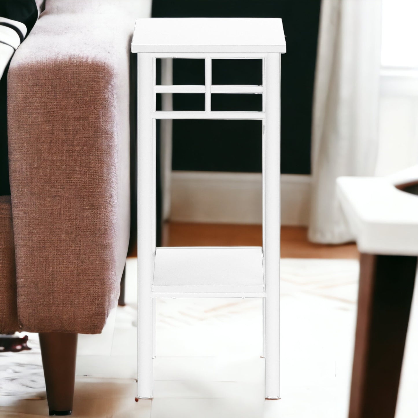 28" White End Table With Shelf By Homeroots | End Tables | Modishstore - 7