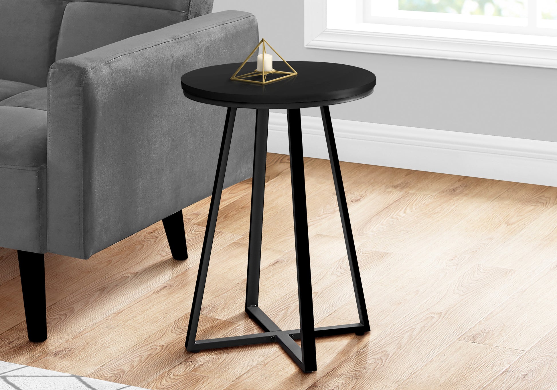 22" Black Round End Table By Homeroots | End Tables | Modishstore - 2