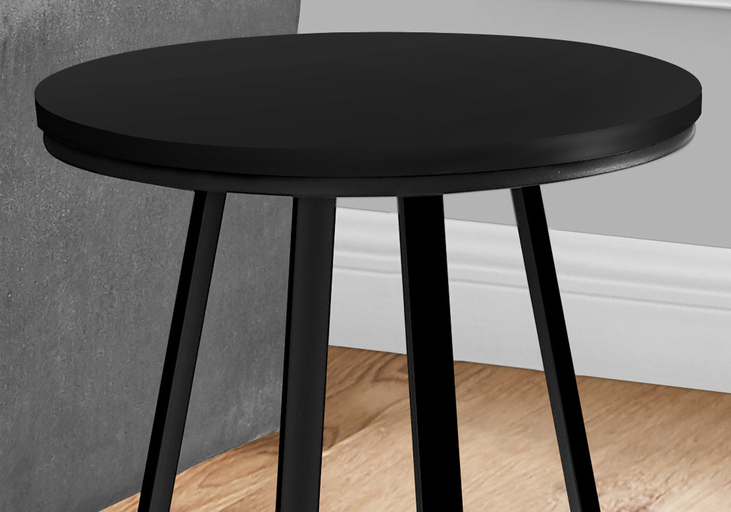 22" Black Round End Table By Homeroots | End Tables | Modishstore - 3