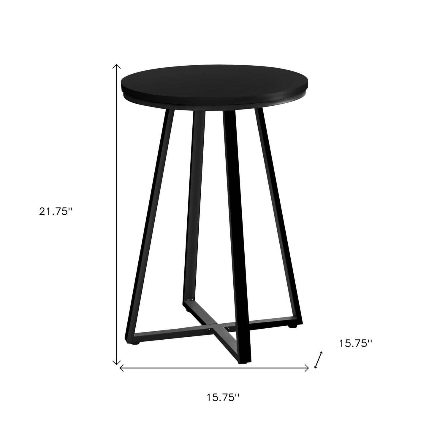 22" Black Round End Table By Homeroots | End Tables | Modishstore - 4