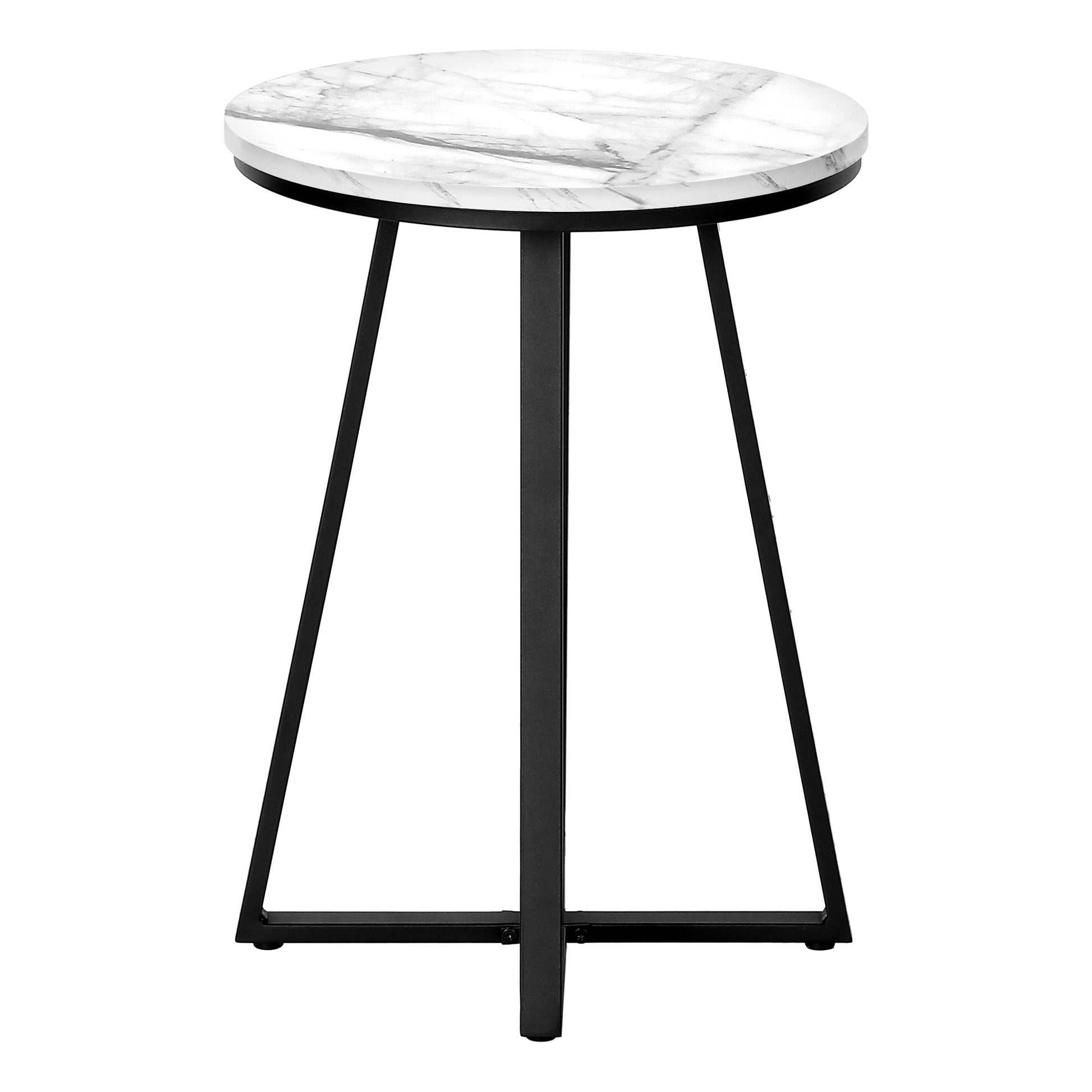 22" Black And White Faux Marble Round End Table By Homeroots | End Tables | Modishstore - 2