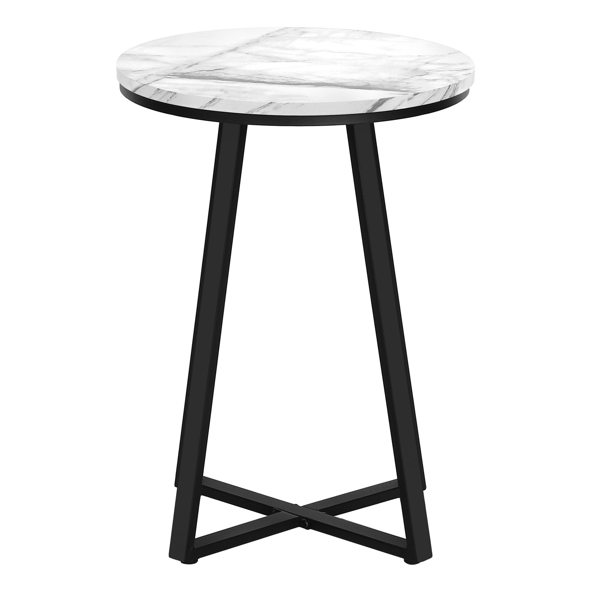 22" Black And White Faux Marble Round End Table By Homeroots | End Tables | Modishstore - 3