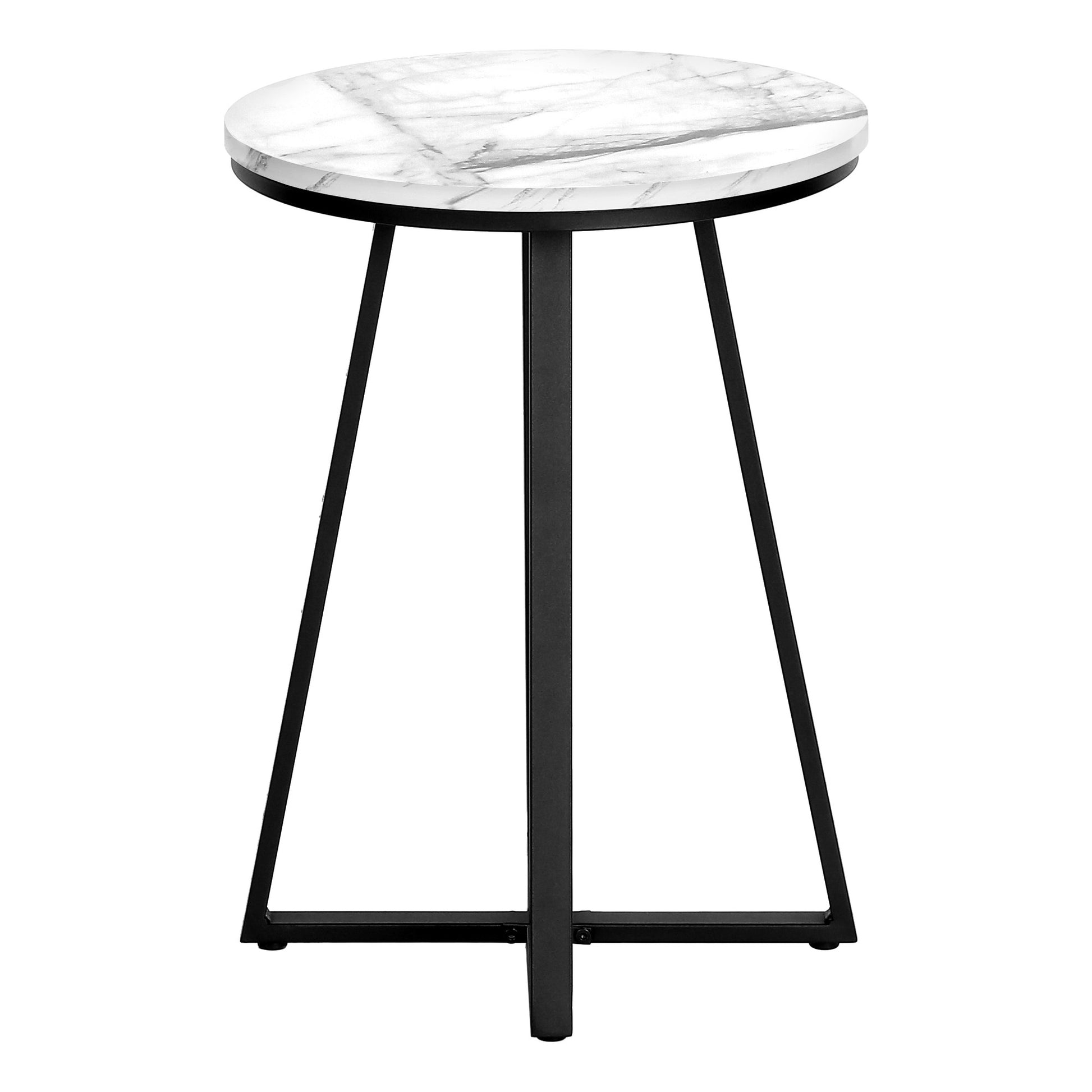 22" Black And White Faux Marble Round End Table By Homeroots | End Tables | Modishstore - 4