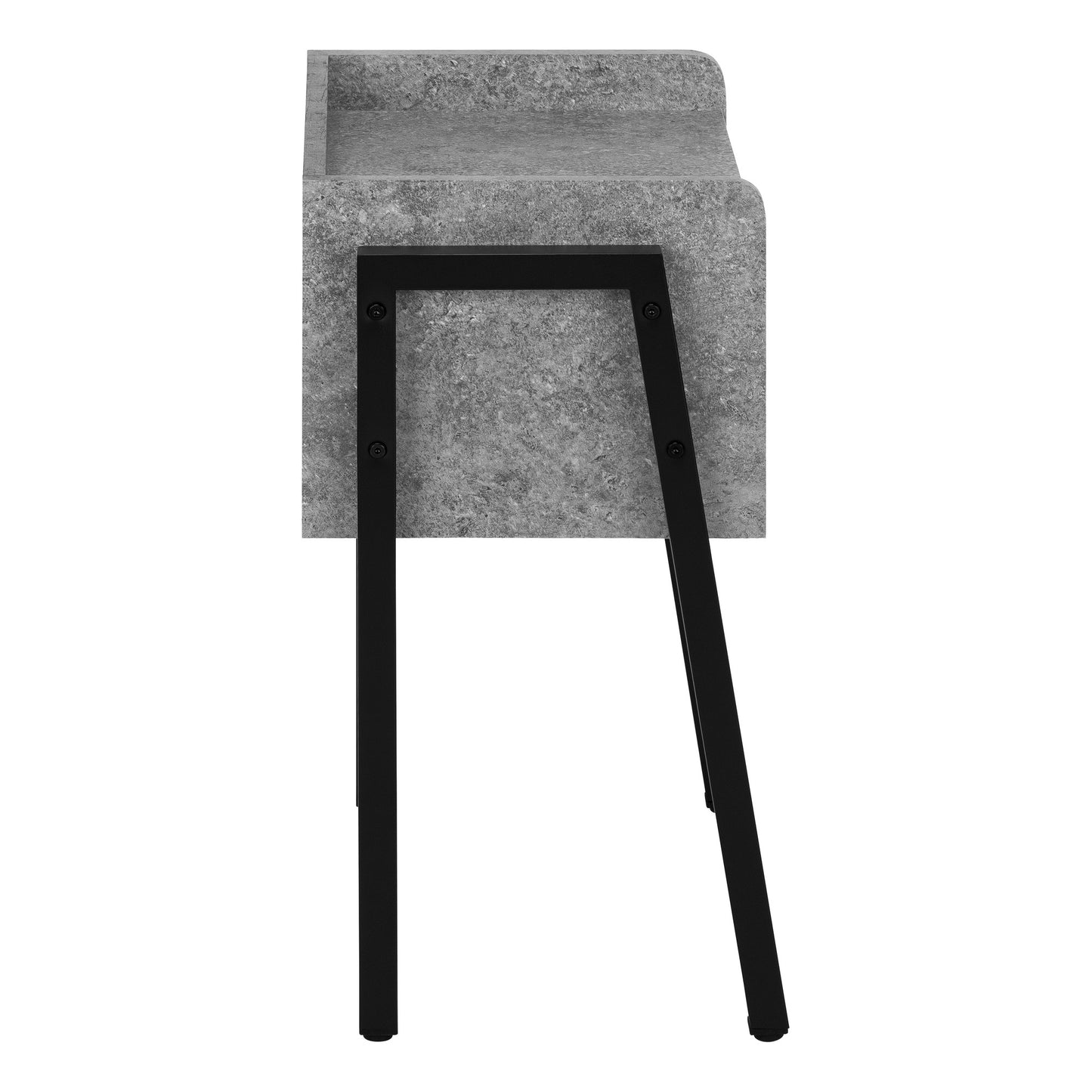 23" Black And Grey Faux Stone End Table With Shelf By Homeroots | End Tables | Modishstore - 3