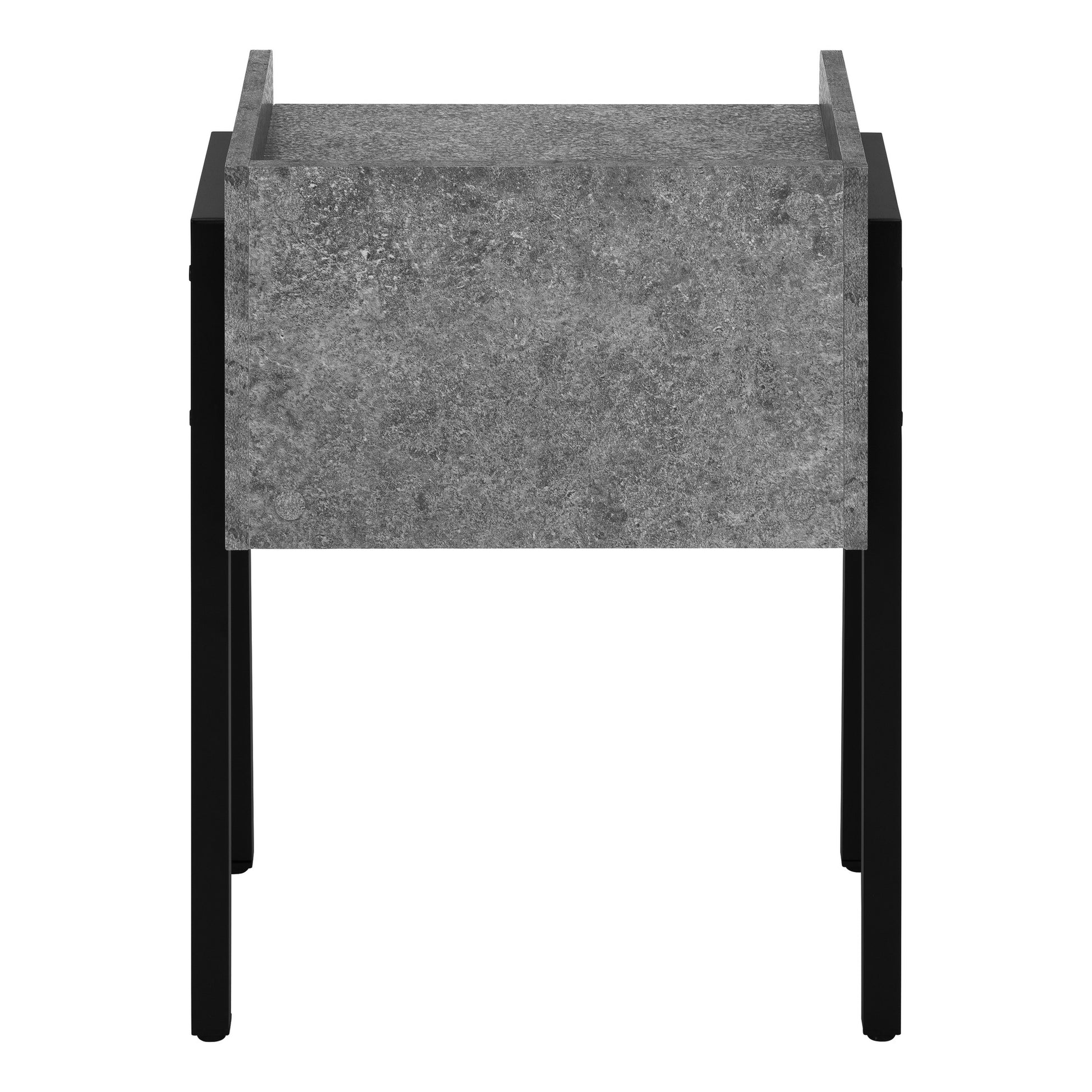 23" Black And Grey Faux Stone End Table With Shelf By Homeroots | End Tables | Modishstore - 4