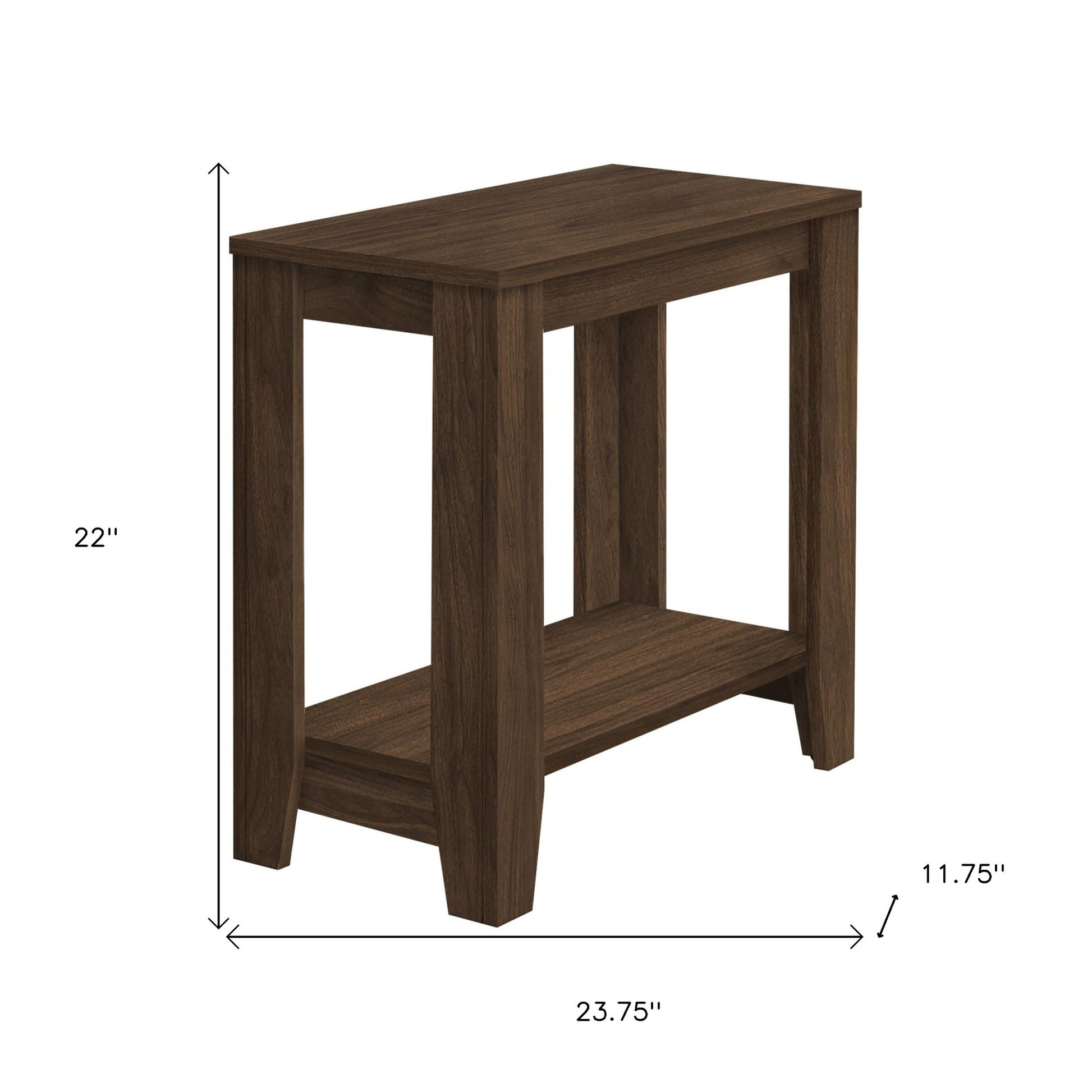 22" Walnut End Table With Shelf By Homeroots | End Tables | Modishstore - 4