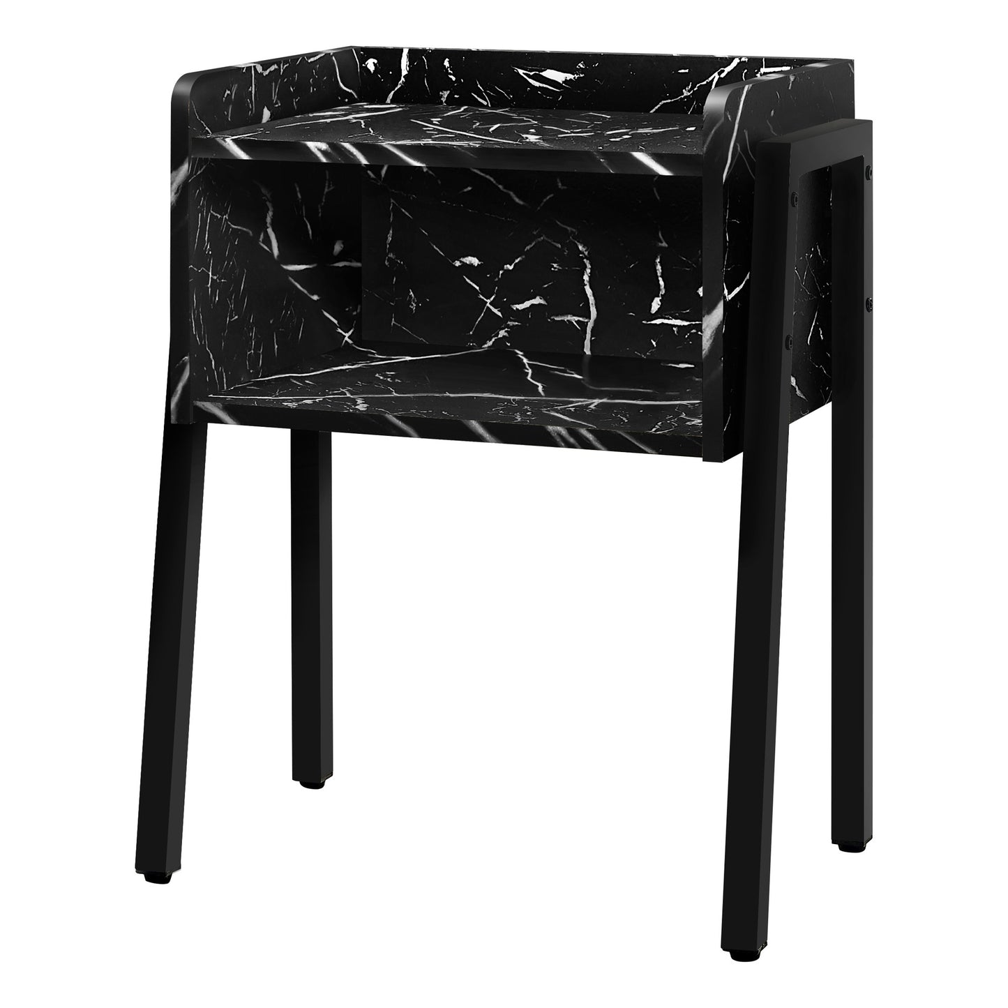 23" Black Faux Marble End Table With Shelf By Homeroots | End Tables | Modishstore